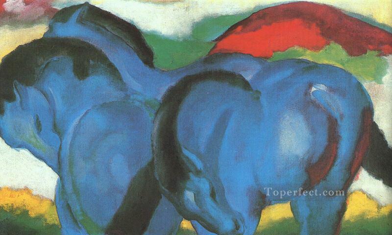 小さな青い馬の抽象的なフランツ マルク ドイツ語油絵